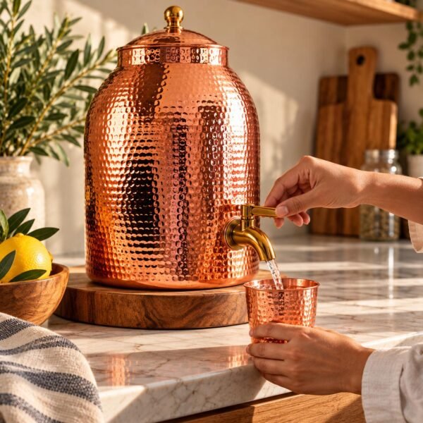 Distributeur d’Eau en Cuivre Martelé — 5L & 8L